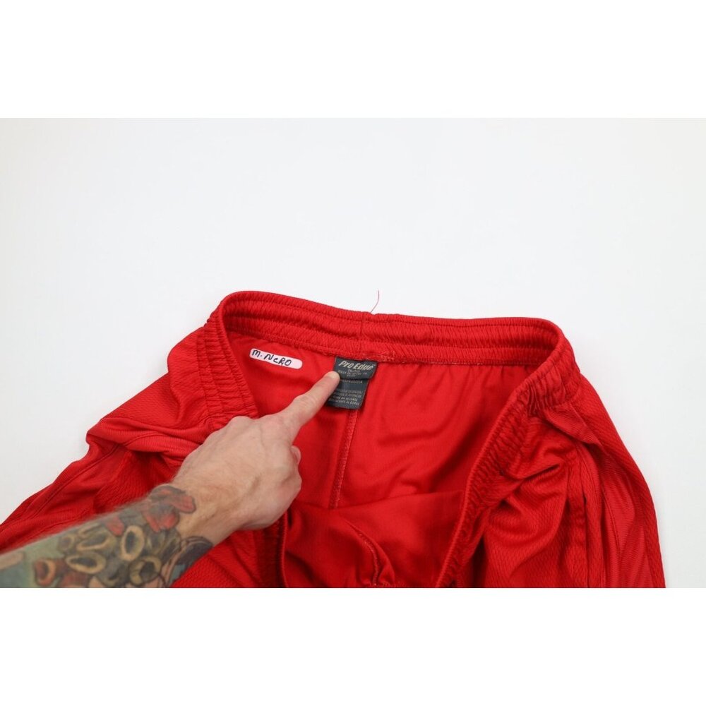 Vintage Mens 2XL XXL Spell Out Ohio State University Mesh Basketball Shorts Red - Picture 6 of 10